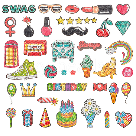 DIY Diamond Painting Stickers Kits For Kids DIY-WH0168-58-1