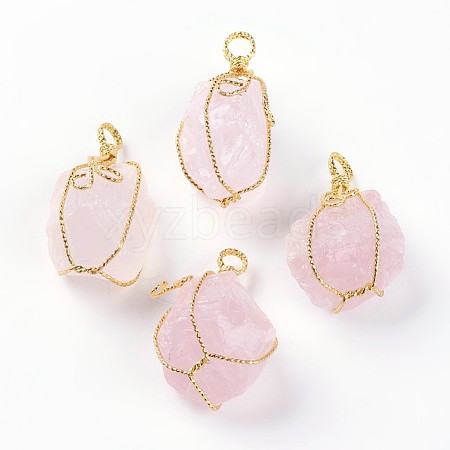 Natural Rose Quartz Big Pendants G-A172-15E-1