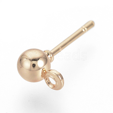 Iron Ball Stud Earring Findings KK-R071-09RG-1