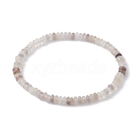 Natural Quartz Rondelle Beaded Stretch Bracelets BJEW-JB09980-03-1