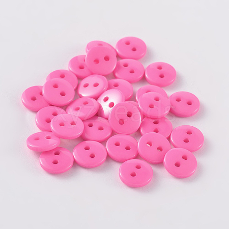 2-Hole Flat Round Resin Sewing Buttons for Costume Design BUTT-E119-14L-06-1