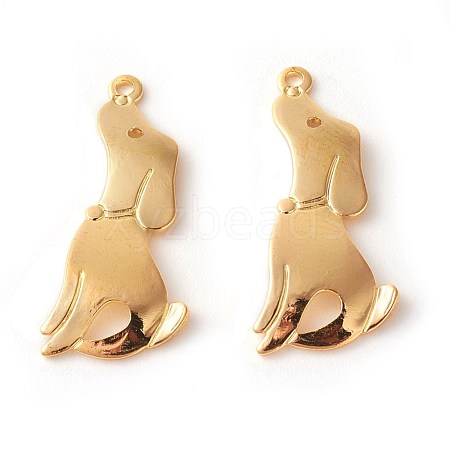 Brass Puppy Pendants KK-F772-04G-1