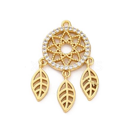 Rack Plating Brass with Cubic Zirconia Pendants KK-Q010-14G-1