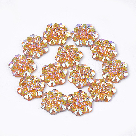 Resin Rhinestone Cabochons CRES-T012-04D-1