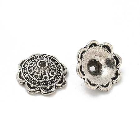 Tibetan Style Alloy Bead Caps TIBE-P003-81B-AS-1