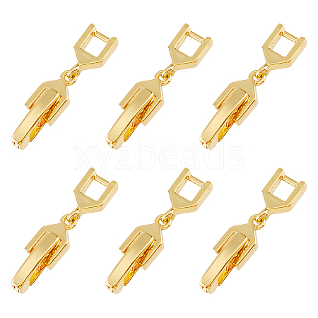 SUPERFINDINGS 6Pcs Brass Fold Over Clasps KK-FH0007-43A-1