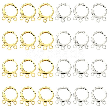 20Pcs 2 Colors Brass Leverback Earring Findings KK-CJ0002-06-1