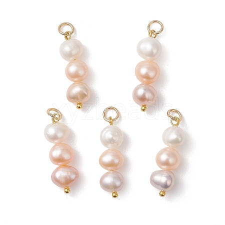 Natural Cultured Freshwater Pearl Two Sides Polished Pendants PALLOY-JF04968-1