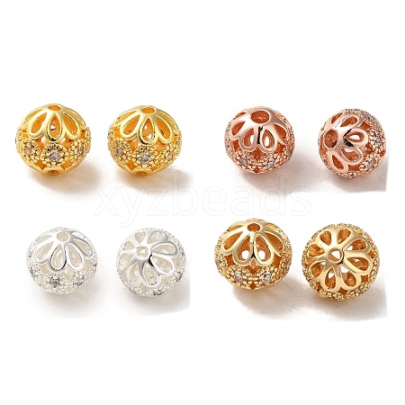 Rack Plating Brass Pave Cubic Zirconia Beads KK-M285-32C-1