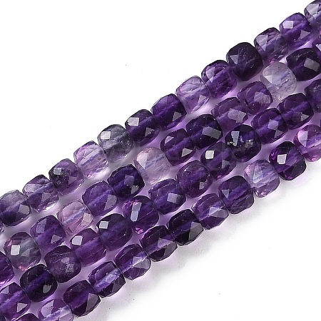 Natural Purple Fluorite Beads Strands G-P553-E02-03-1