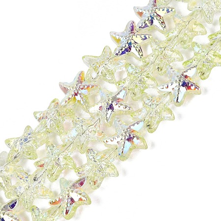 Electroplate Transparent Glass Beads Strands EGLA-Q136-01A-05-1