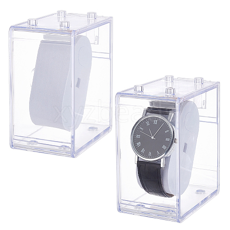 PS Plastic Single Watch Display Cases CON-WH0095-144A-1