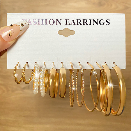 Alloy Hoop Earring Sets WG6DB3C-23-1