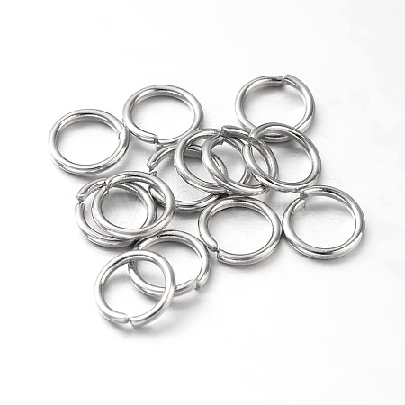 Eco-Friendly PVD Vacuum Plating & Long-Lasting Plated Brass Open Jump Rings KK-E663-8mm-P-1