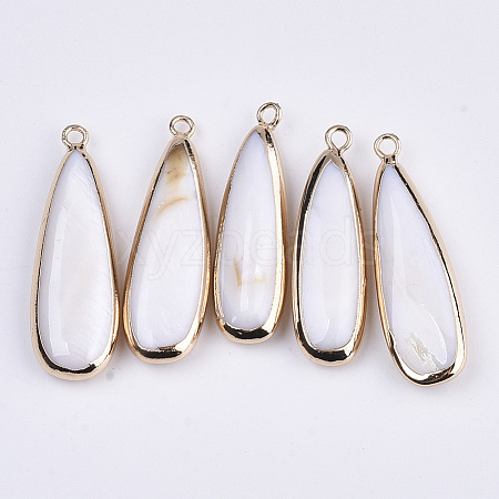 Natural Freshwater Shell Pendants SSHEL-R045-14-1