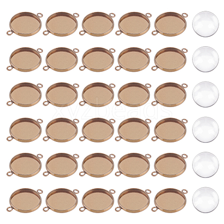 30Pcs 304 Stainless Steel Cabochon Connector Settings STAS-UN0041-21-1