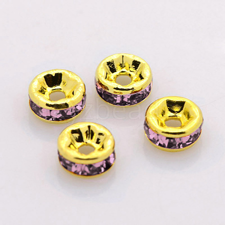 Brass Rhinestone Spacer Beads X-RB-A014-Z5mm-10G-NF-1