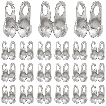 SUNNYCLUE 400Pcs 304 Stainless Steel Smooth Surface Bead Tips STAS-SC0006-99-1