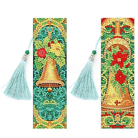 2Pcs Christmas DIY Diamond Painting Bookmarks Kits DIAM-PW0010-19A-26-1