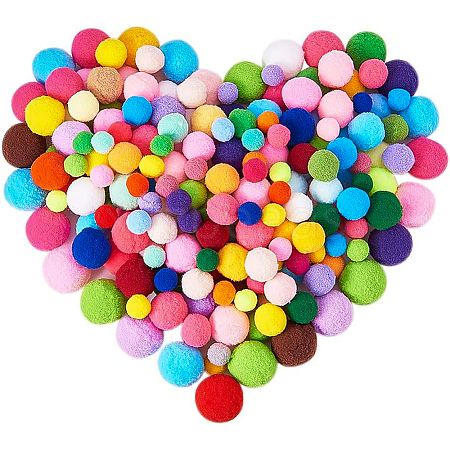 1 Box(400pcs) Pom Poms Craft Making Assorted Sizes & Colors High-elastic Good Quality Pom Poms Creative Craft DIY Material DIY-BC0001-02-1