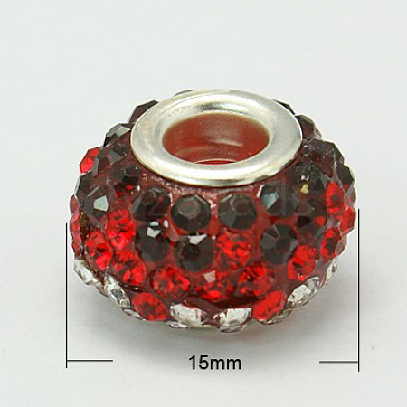 Resin Rhinestone European Beads GPDL-C004-08S-1