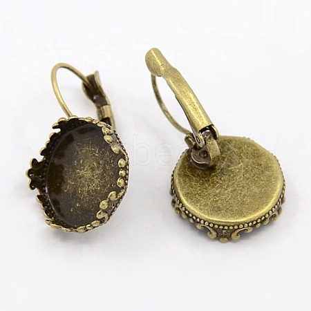 Brass Leverback Earring Findings X-KK-E019-AB-NF-1