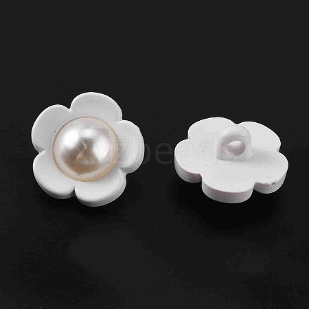 1-Hole Plstic Shank Buttons BUTT-WH0020-26B-1