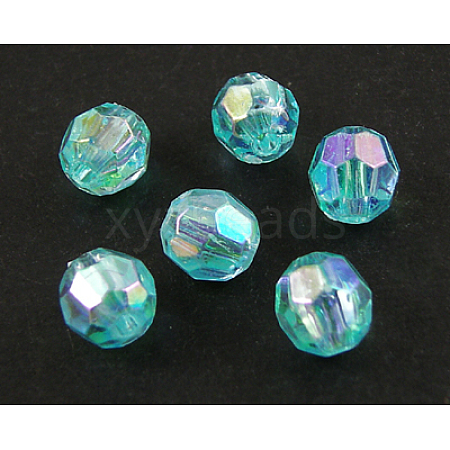 Eco-Friendly Transparent Acrylic Beads TACR-PL642-8mm-25-1