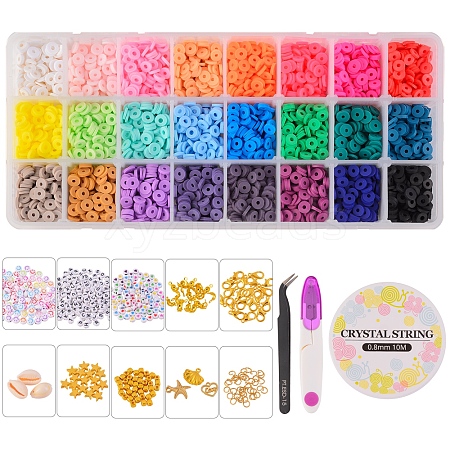 DIY Polymer Clay Beads Jewelry Set Making Kit DIY-SZ0005-89-1