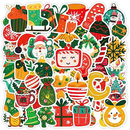 50Pcs Christmas Theme Cartoon Paper Stickers DIY-P085-12-1