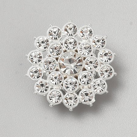 Alloy Rhinestone Shank Buttons BUTT-WH0020-93S-1