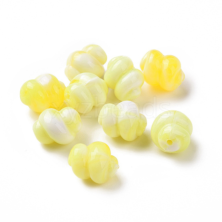 Two Tone Opaque Acrylic Beads OACR-P013-31B-1