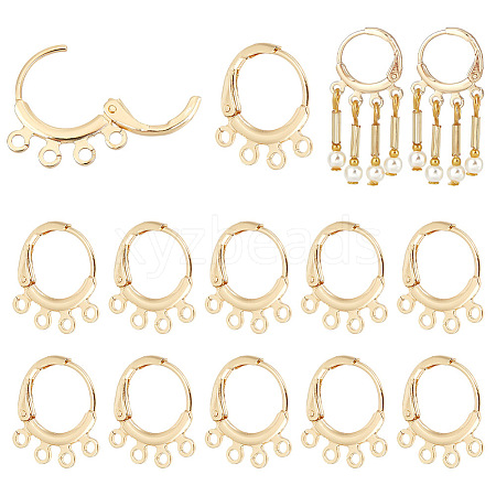 BENECREAT 10 Pair Brass Leverback Earring Findings KK-BC0013-27-1