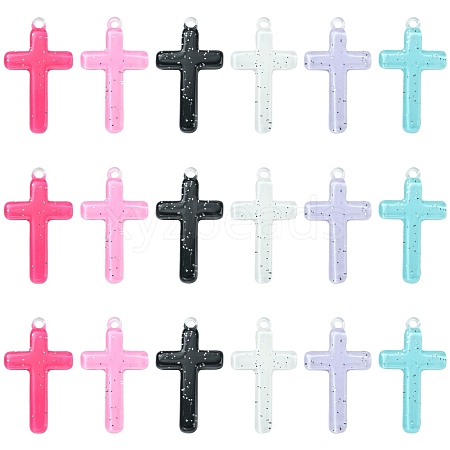 30Pcs 6 Colors Religion Opaque Resin Pendants RESI-CJ0003-46-1