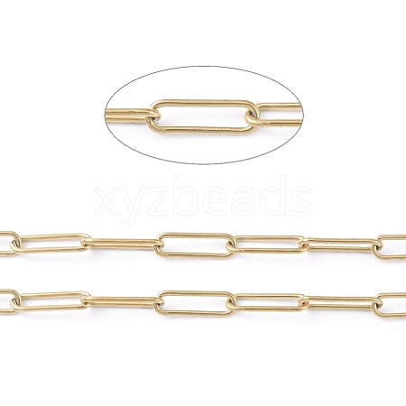 PVD Vacuum Plating 304 Stainless Steel Paperclip Chains CHS-L022-02P-G-1