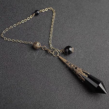 Natural Obsidian Dowsing Pendulum Big Pendants PW23030693040-1