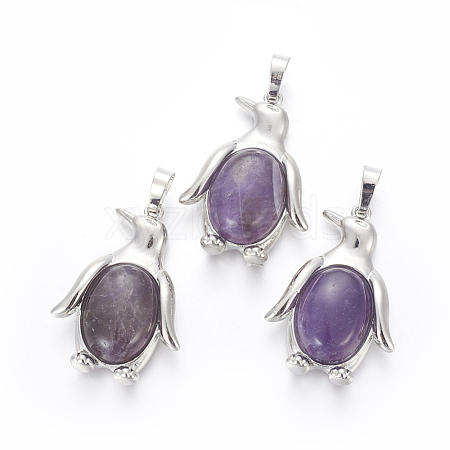 Natural Amethyst Pendants X-G-L512-A07-1