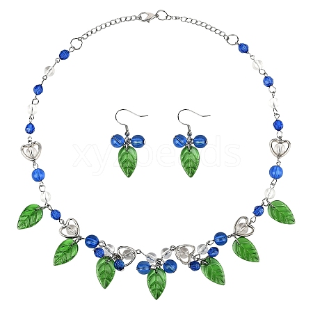 304 Stainless Steel Necklaces & Hoop Earring Sets SJEW-YW00001-1