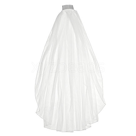 Gauze & Plastic Pearl & Resin Hair Combs OHAR-WH0029-17-1