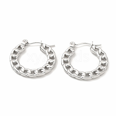 Non-Tarnish 304 Stainless Steel Curb Chain Shape Stud Earrings for Women X-EJEW-F283-02P-1