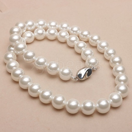 Dyed Shell Pearl Round Beaded Necklaces for Women WG18377-05-1