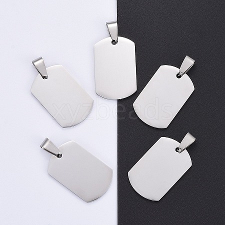 304 Stainless Steel Big Pendants STAS-TAG0001-30-1
