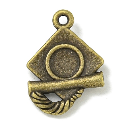 Tibetan Style Alloy Pendant Cabochon Settings TIBE-I026-6010AB-1