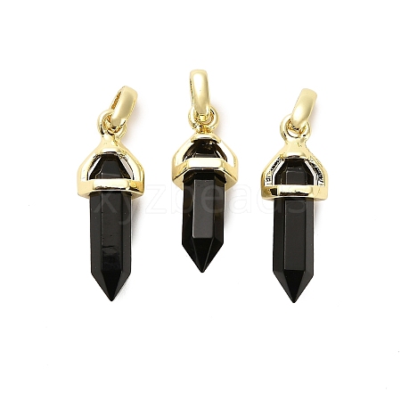 Natural Obsidian Double Terminal Pointed Pendant G-H097-01G-07-1