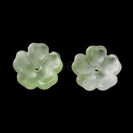 Dyed & Heated Gradient Color Glass Bead Cap GLAA-D307-01K-1