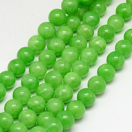 Natural Yellow Jade Beads Strands G-G598-6mm-YXS-17-1