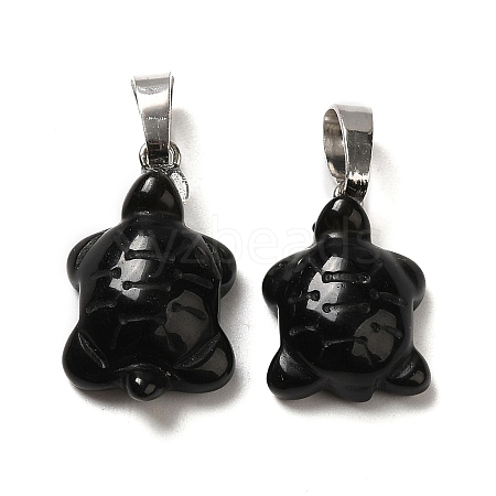Natural Obsidian Pendants G-F758-A08-P-1