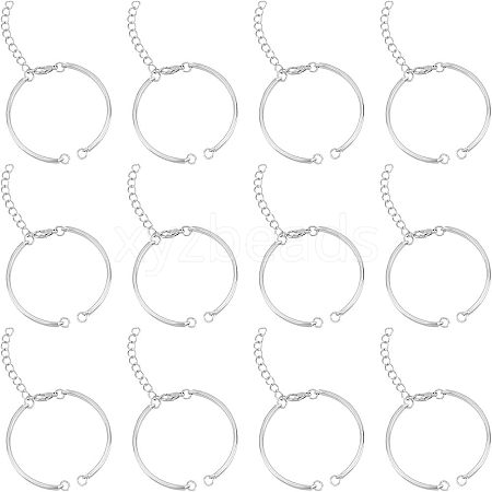  DIY Flat Round Charm Bracelet Making Kits DIY-NB0006-72-1