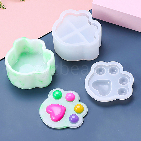 DIY Food Grade Silicone Paw Print Storage Box Molds SIMO-R001-01-1