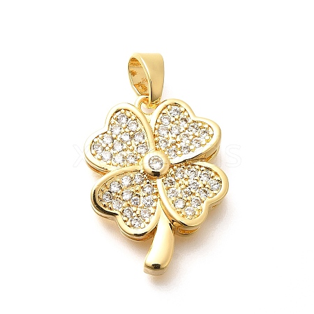 Brass Micro Pave Cubic Zirconia Pendants KK-G519-14G-02-1